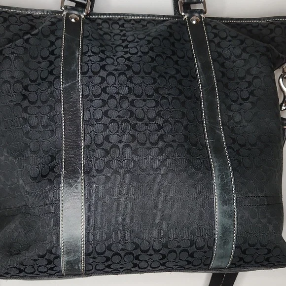 Coach Black Signature Canvas Tote Bag - Picture 3 of 6